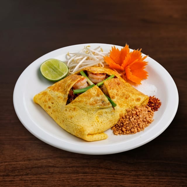 Pad Thai Omelette Wrap.
